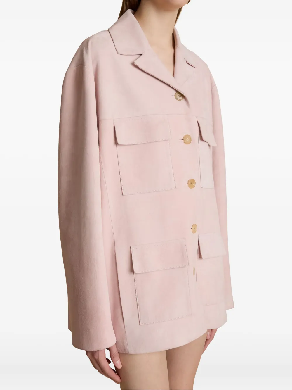 Shop Khaite Morsson Button-up Jacket In Pink