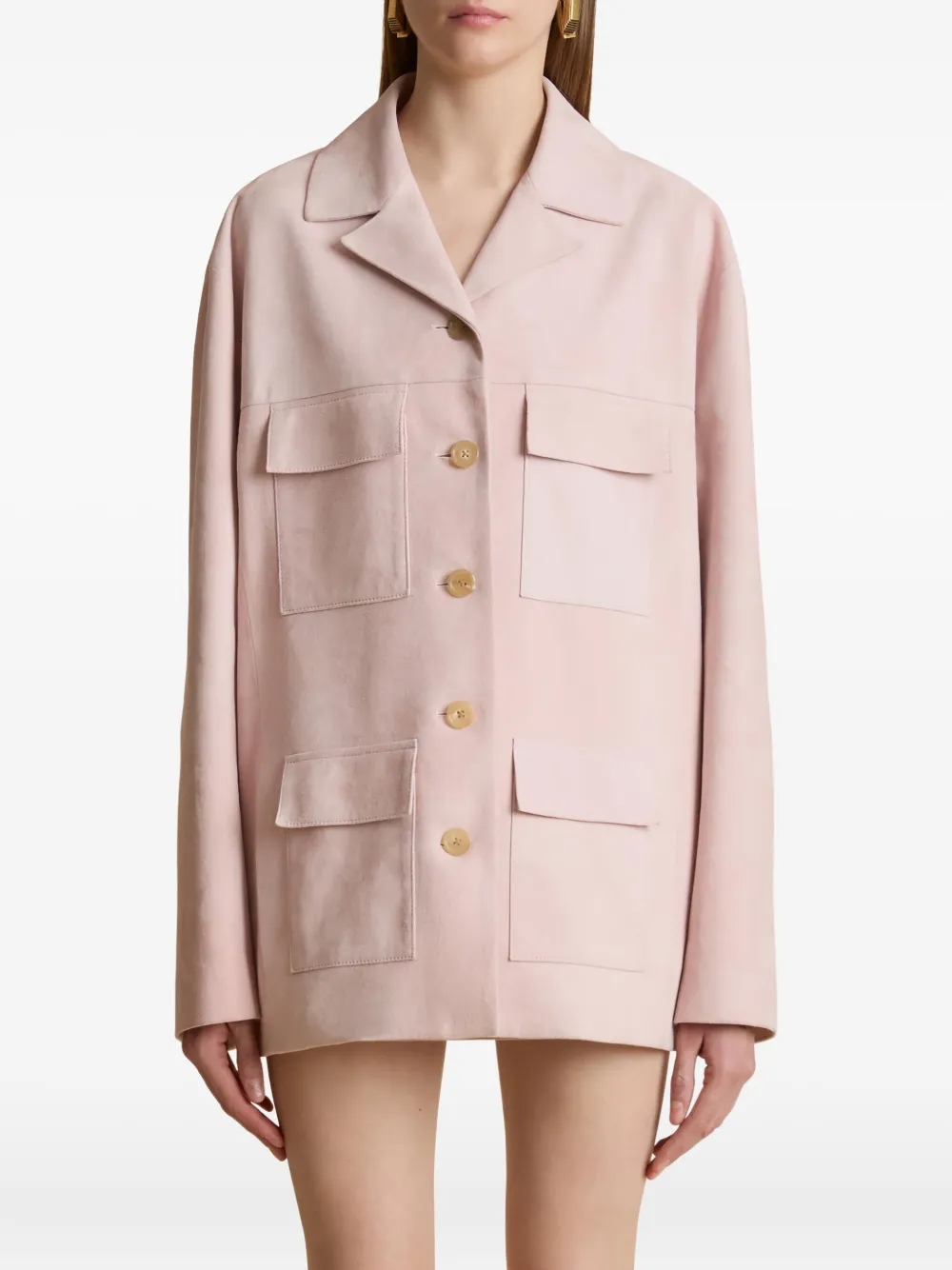 Shop Khaite Morsson Button-up Jacket In Pink