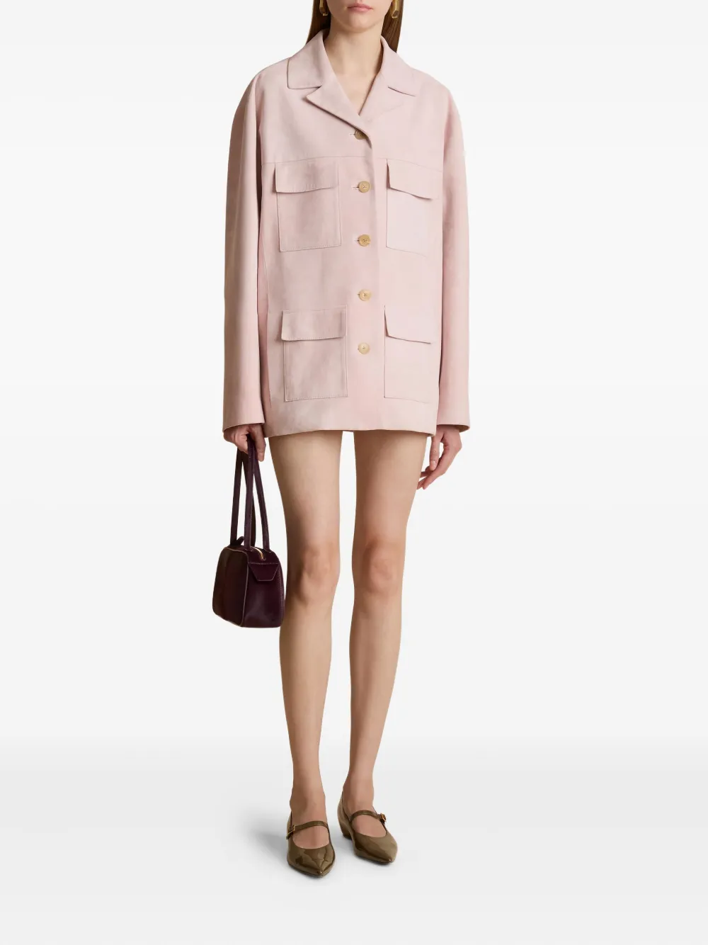 Shop Khaite Morsson Button-up Jacket In Pink