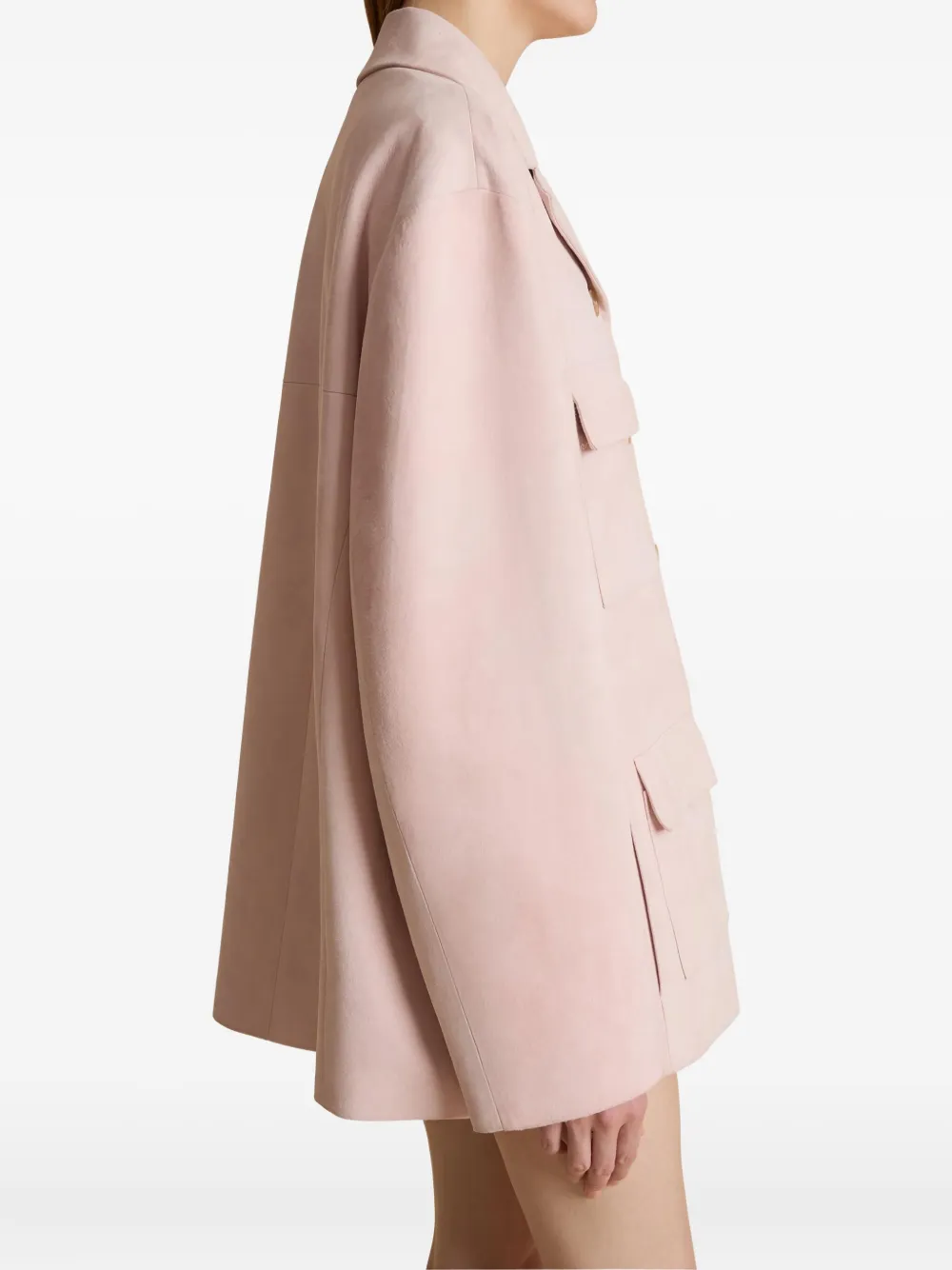 Shop Khaite Morsson Button-up Jacket In Pink