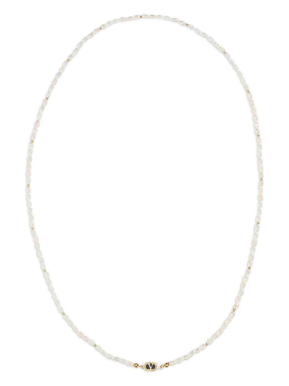 Valentino Garavani Ovalette Pearls ネックレス - ホワイト Valentino Garavani Ovalette Pearls ネックレス - ホワイト