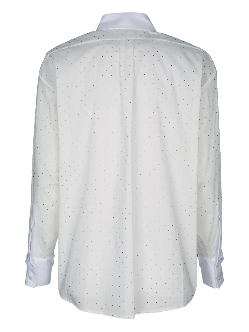 Elisabetta Franchi rhinestone-embellished poplin shirt - Wit