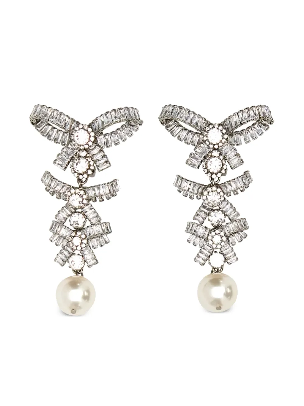 Alessandra Rich aretes con detalles de cristal | plateado | Image 1