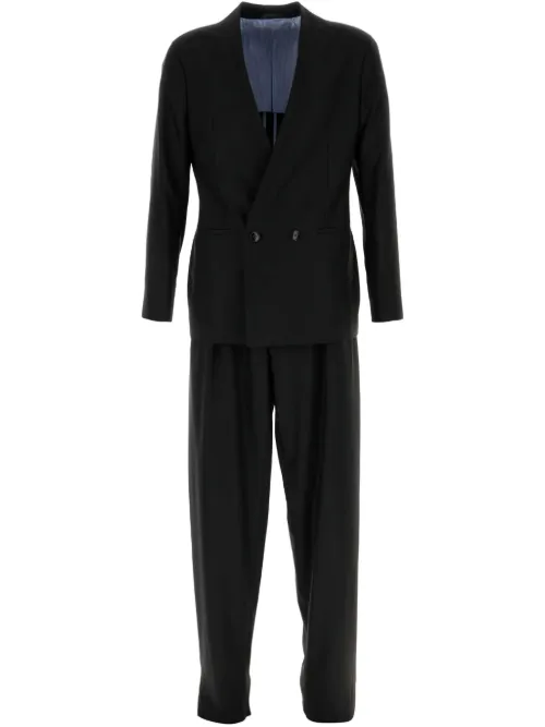 Costume en laine à veste croisée - Giorgio Armani - Modalova