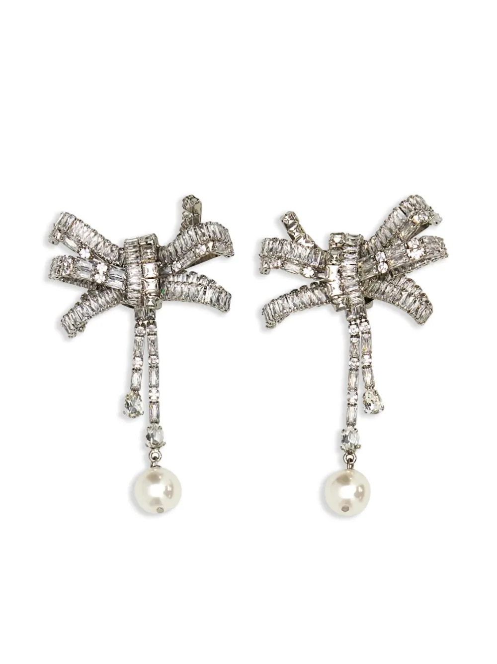 Alessandra Rich aretes con detalles de cristal | plateado | Image 1