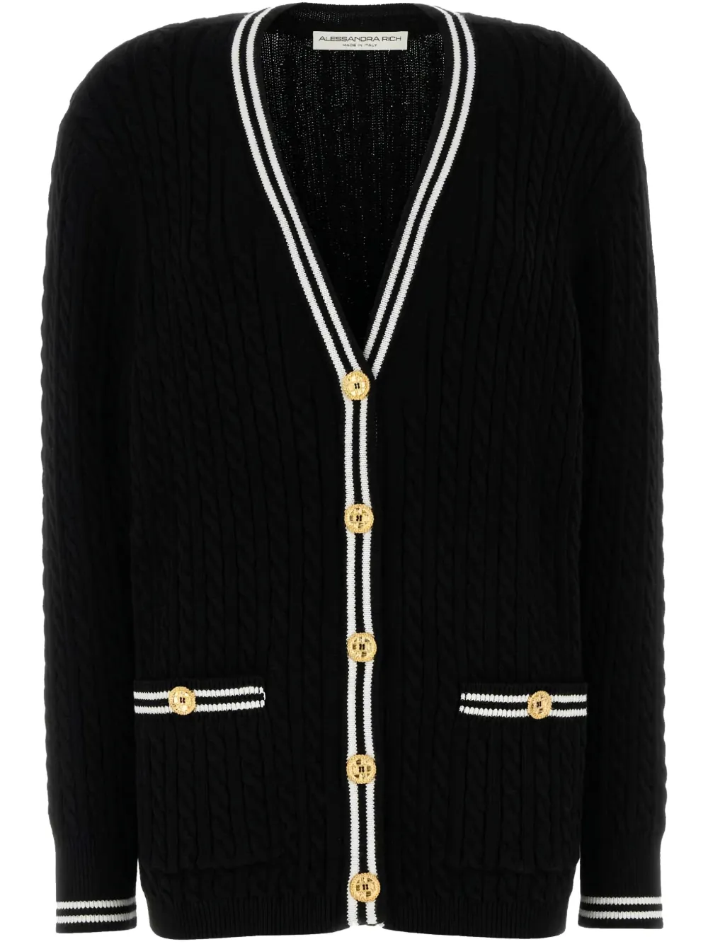 Alessandra Rich cardigan en coton - Noir