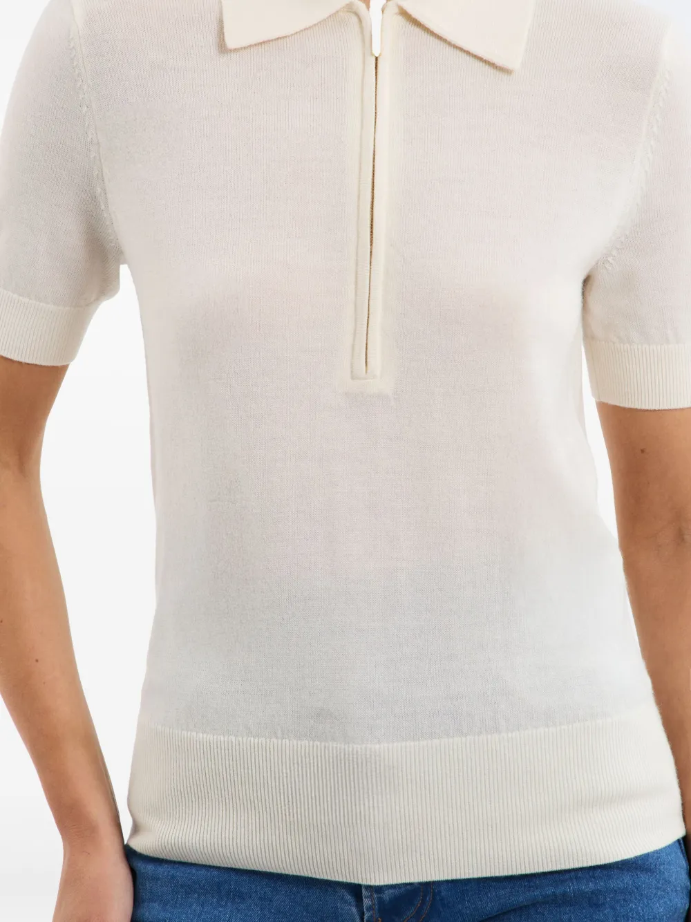 Rebecca Vallance Indy Polo Knit Top In White