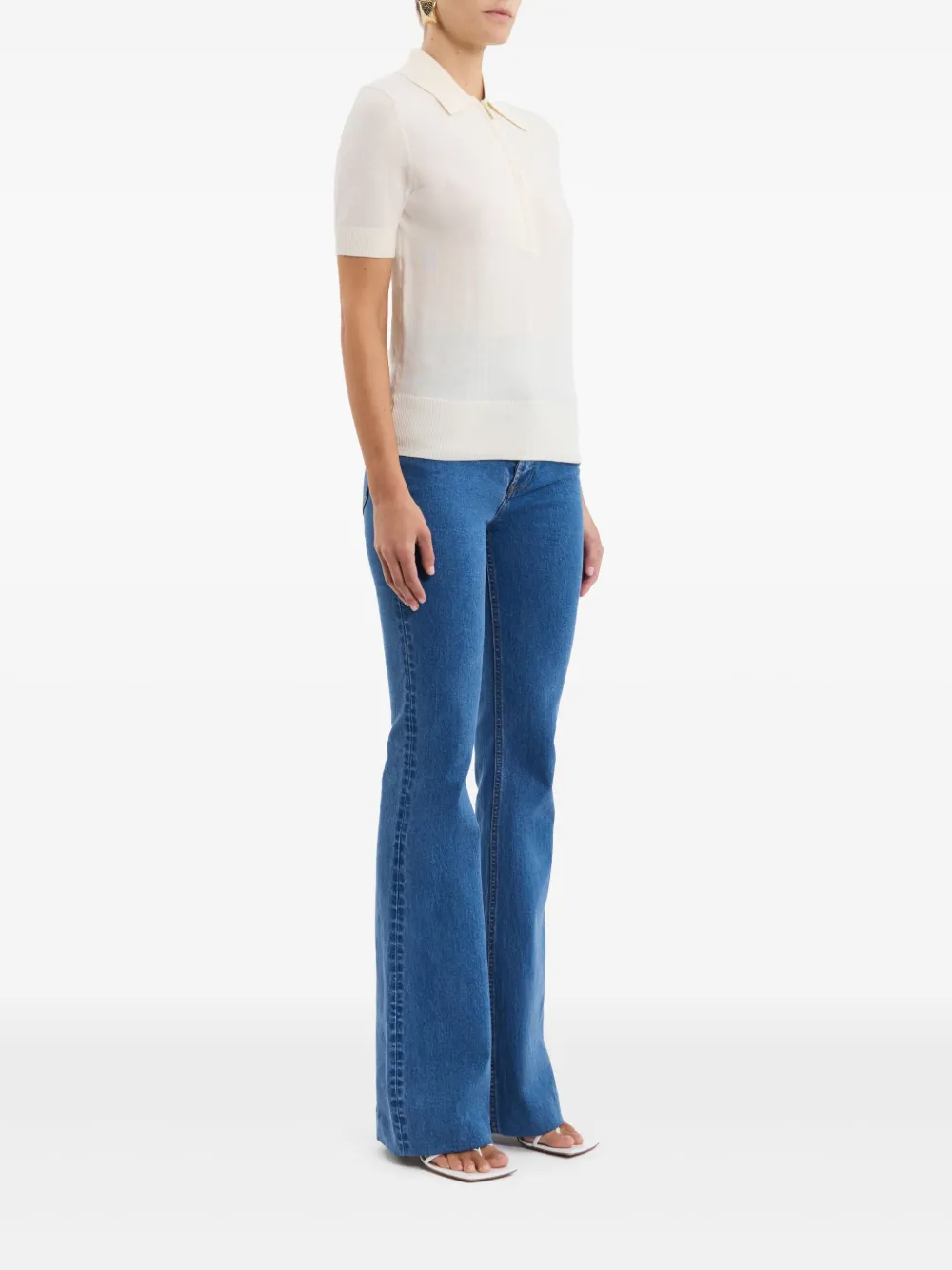 Rebecca Vallance Indy Polo Knit Top In White