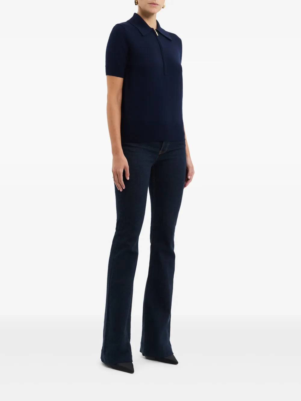 Rebecca Vallance Indy Polo Knit Top In Blue