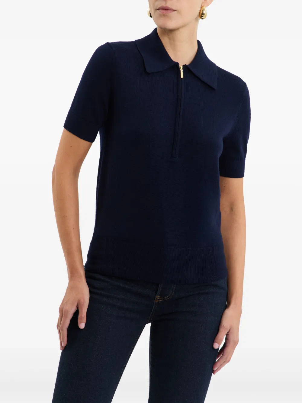 Rebecca Vallance Indy Polo Knit Top In Blue