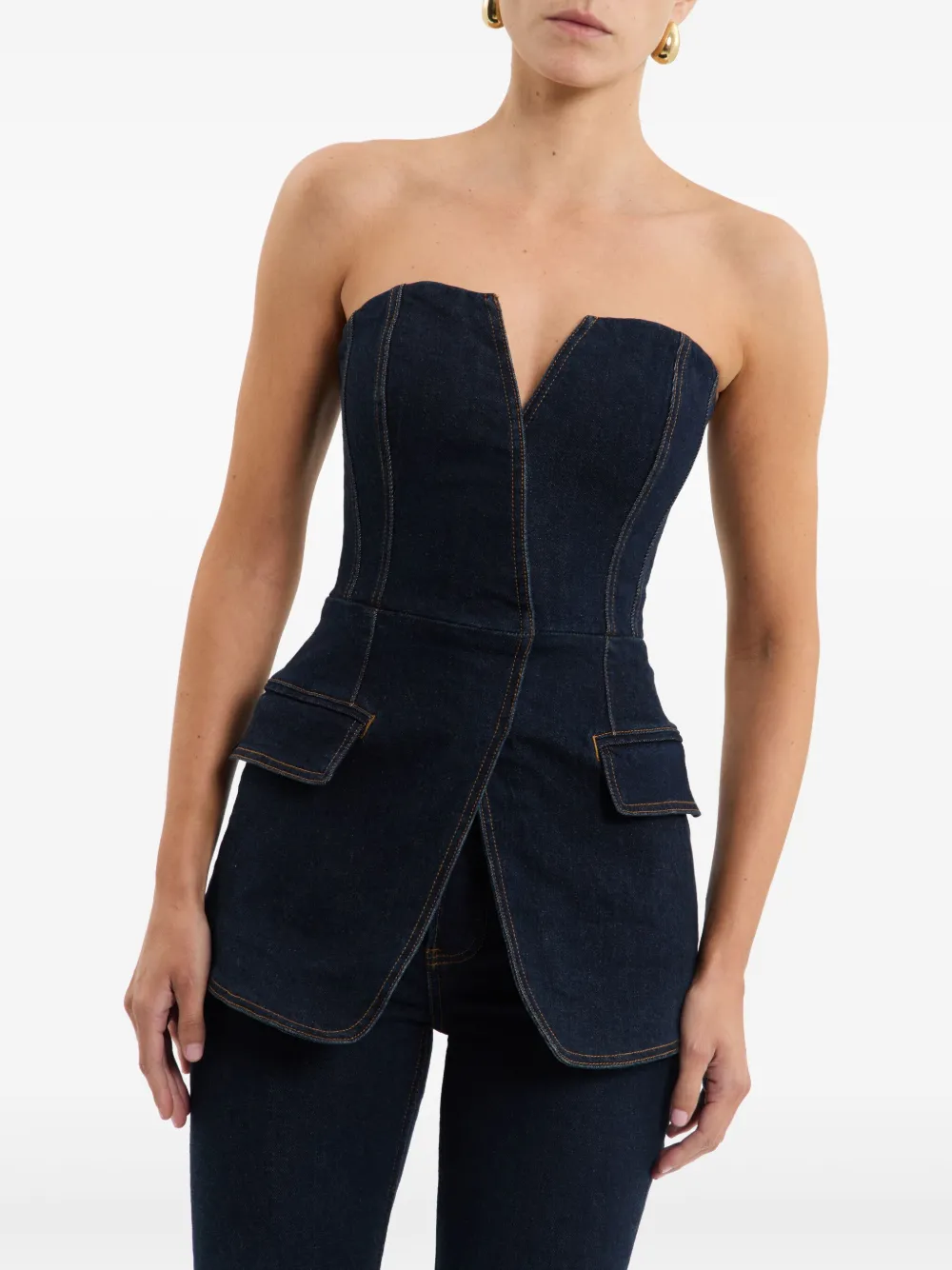 Rebecca Vallance Aviator Top In Blue