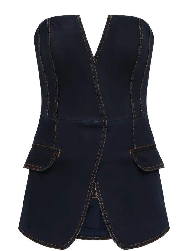 Rebecca Vallance Pilot Top in Blue