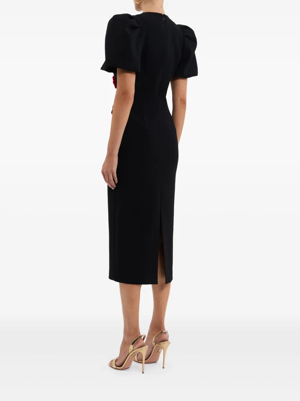 Rebecca Vallance Rosetta midi-jurk Zwart