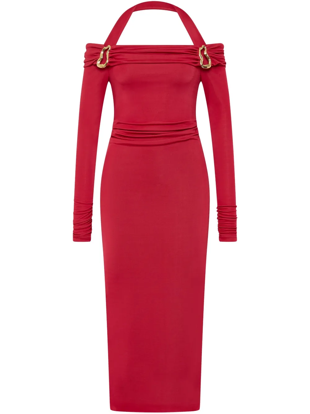 Rebecca Vallance Carmine midi-jurk Rood