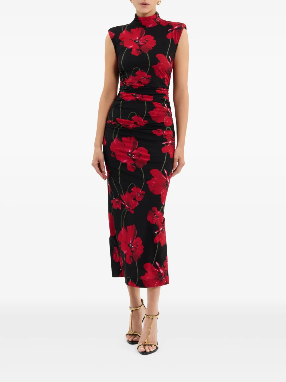 Rebecca Vallance Poppy Field midi-jurk - Zwart