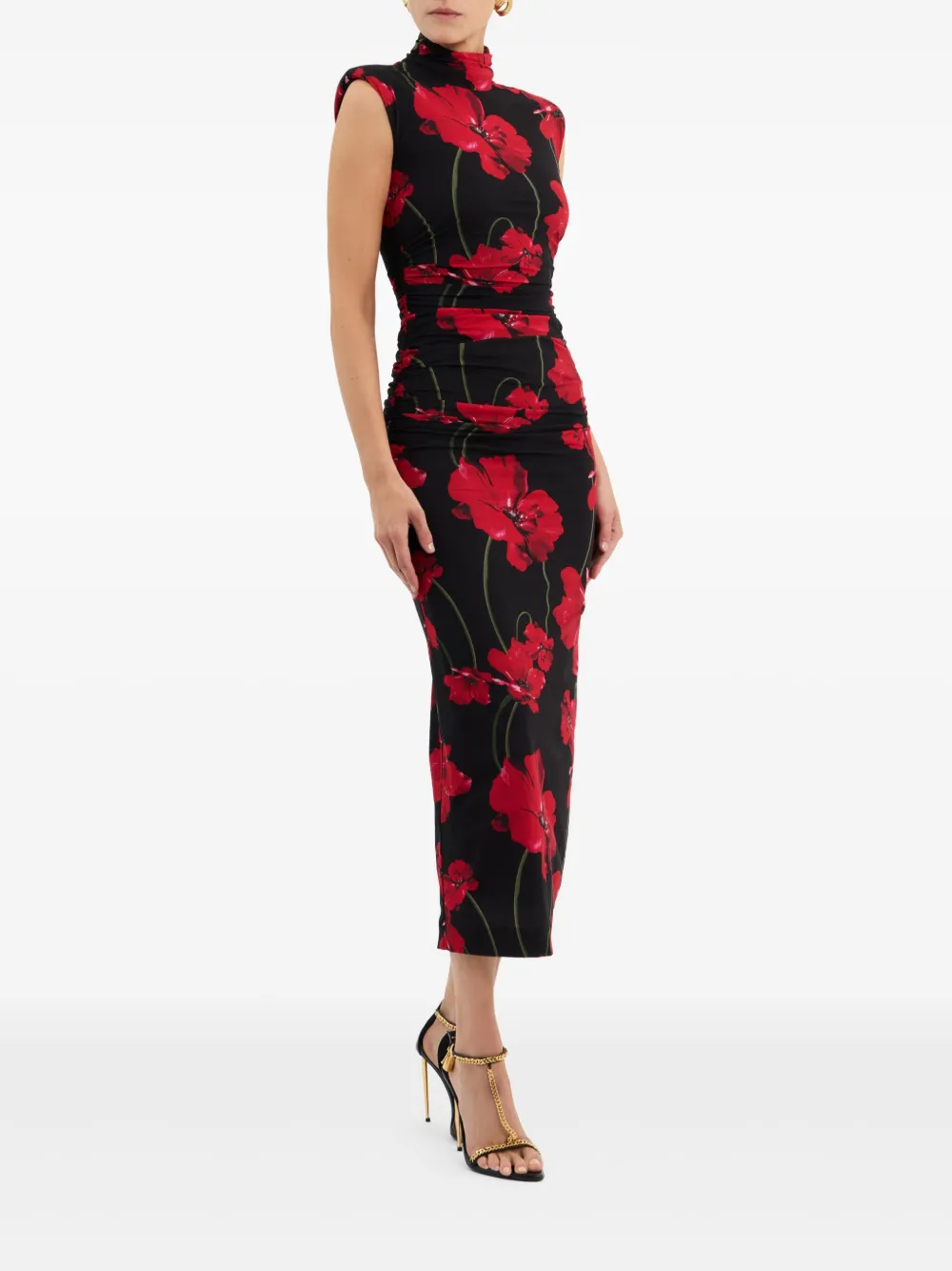 Rebecca Vallance Poppy Field midi-jurk Zwart