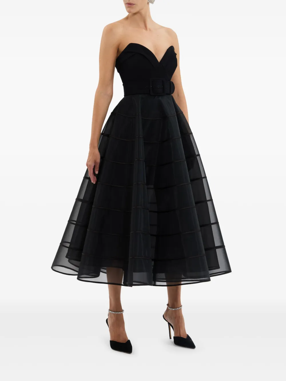 Rebecca Vallance Marcella midi-jurk Zwart