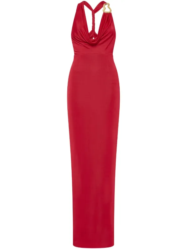 REBECCA VALLANCE カーマインガウン Rebecca Vallance Carmine Halter Maxi Dress in Red | REVOLVE
