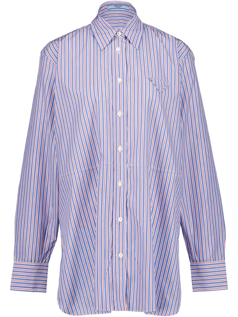 Prada Gestreepte popeline blouse Blauw