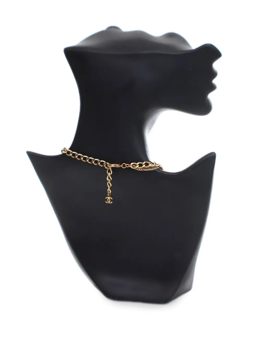 CHANEL Pre-Owned 2022 Gold Plated Multi Chain CC Choker Necklace costume necklace - Goud