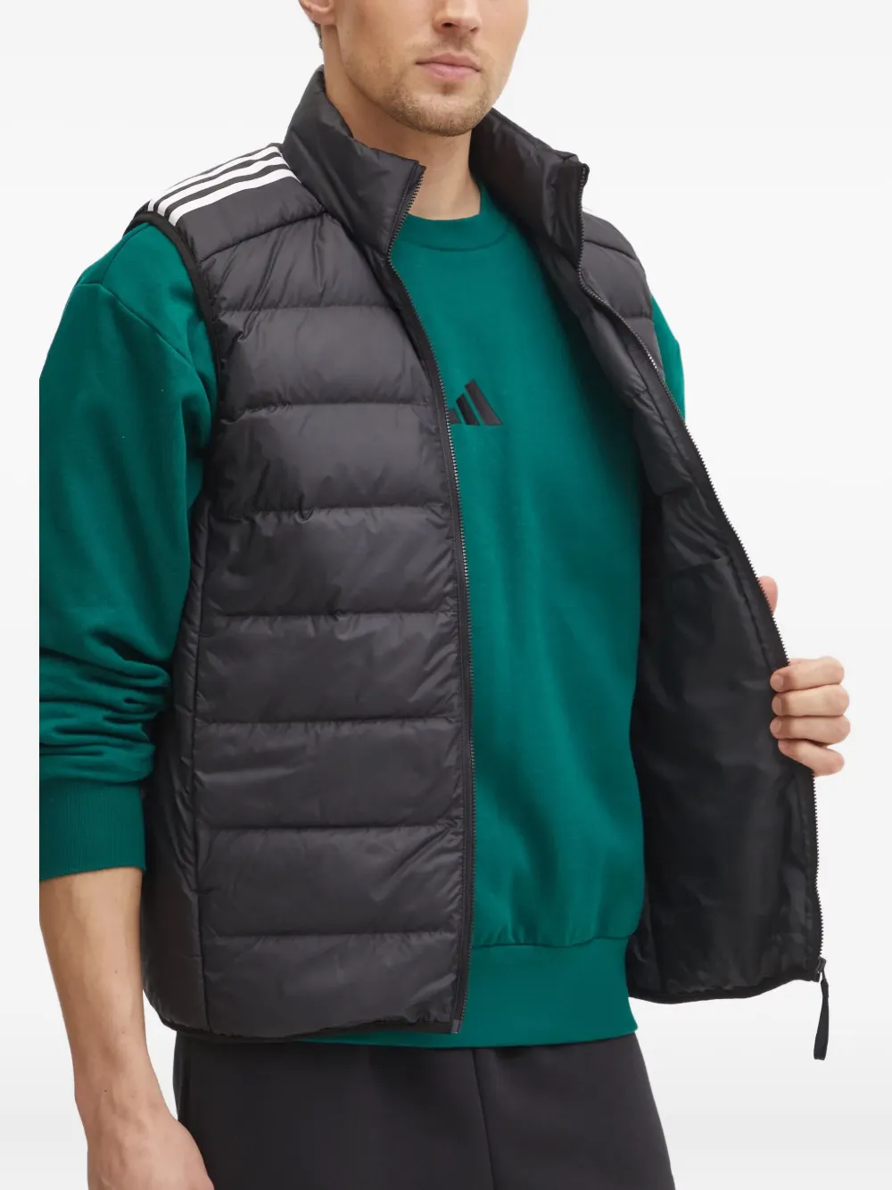 adidas Bodywarmer met drie strepen Zwart