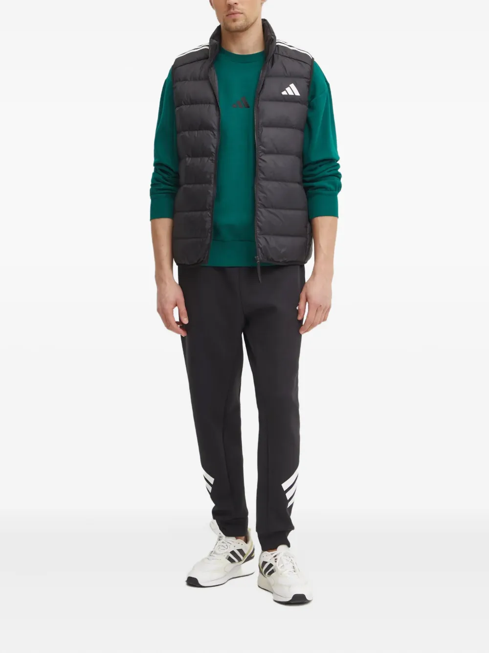 adidas Bodywarmer met drie strepen Zwart