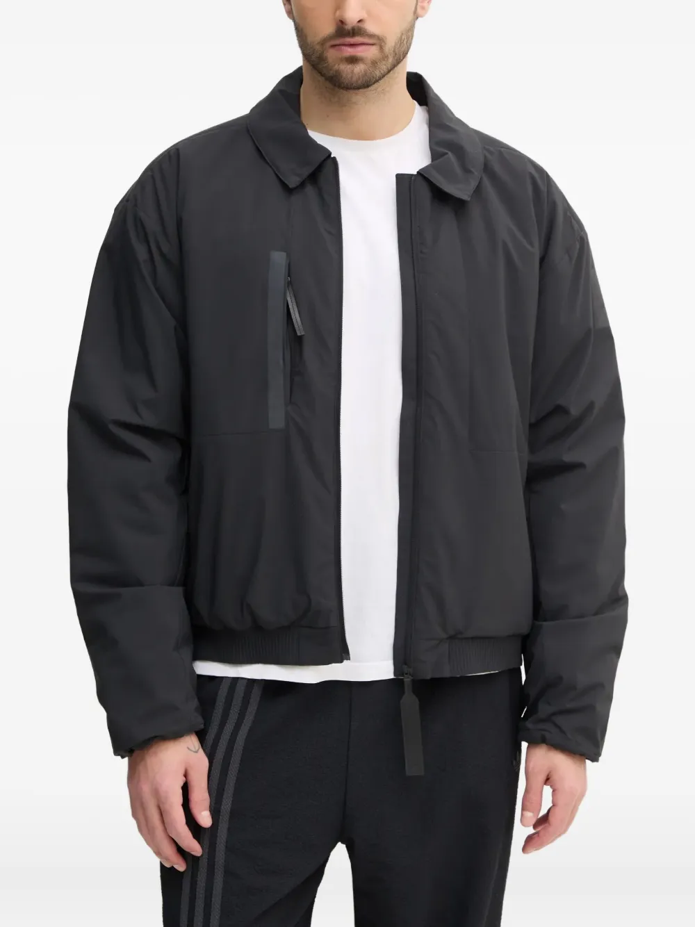 adidas three-stripe panelled jacket Zwart