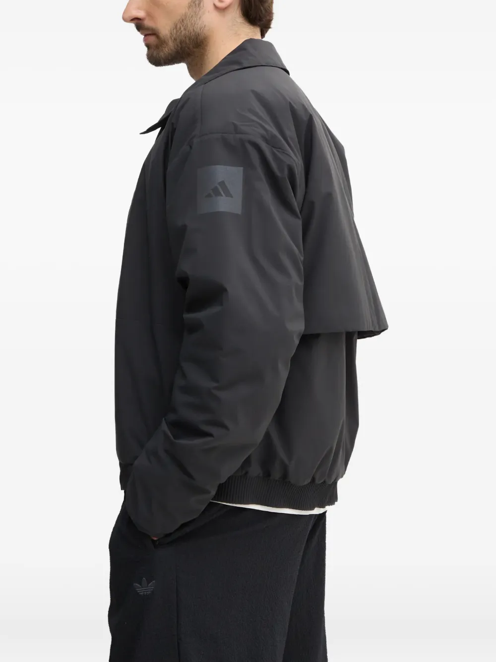 adidas three-stripe panelled jacket Zwart