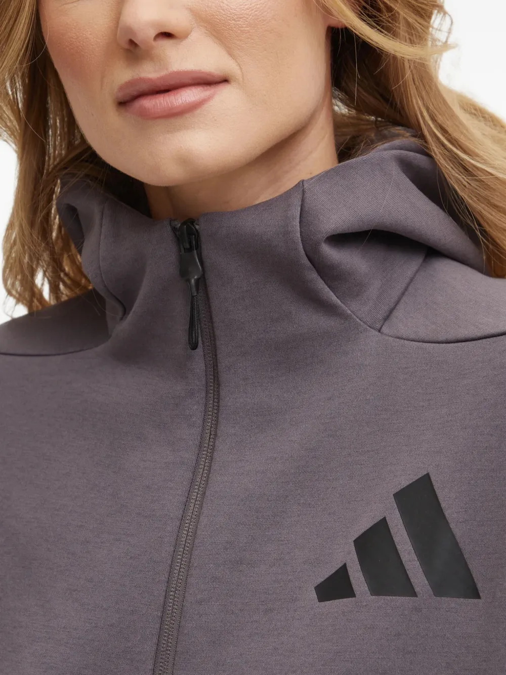 adidas Hoodie met rits en logodetail Grijs