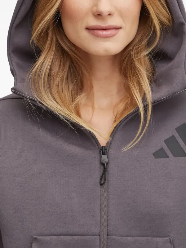 Adidas logo-detail zip-up Hoodie Grey FARFETCH PH