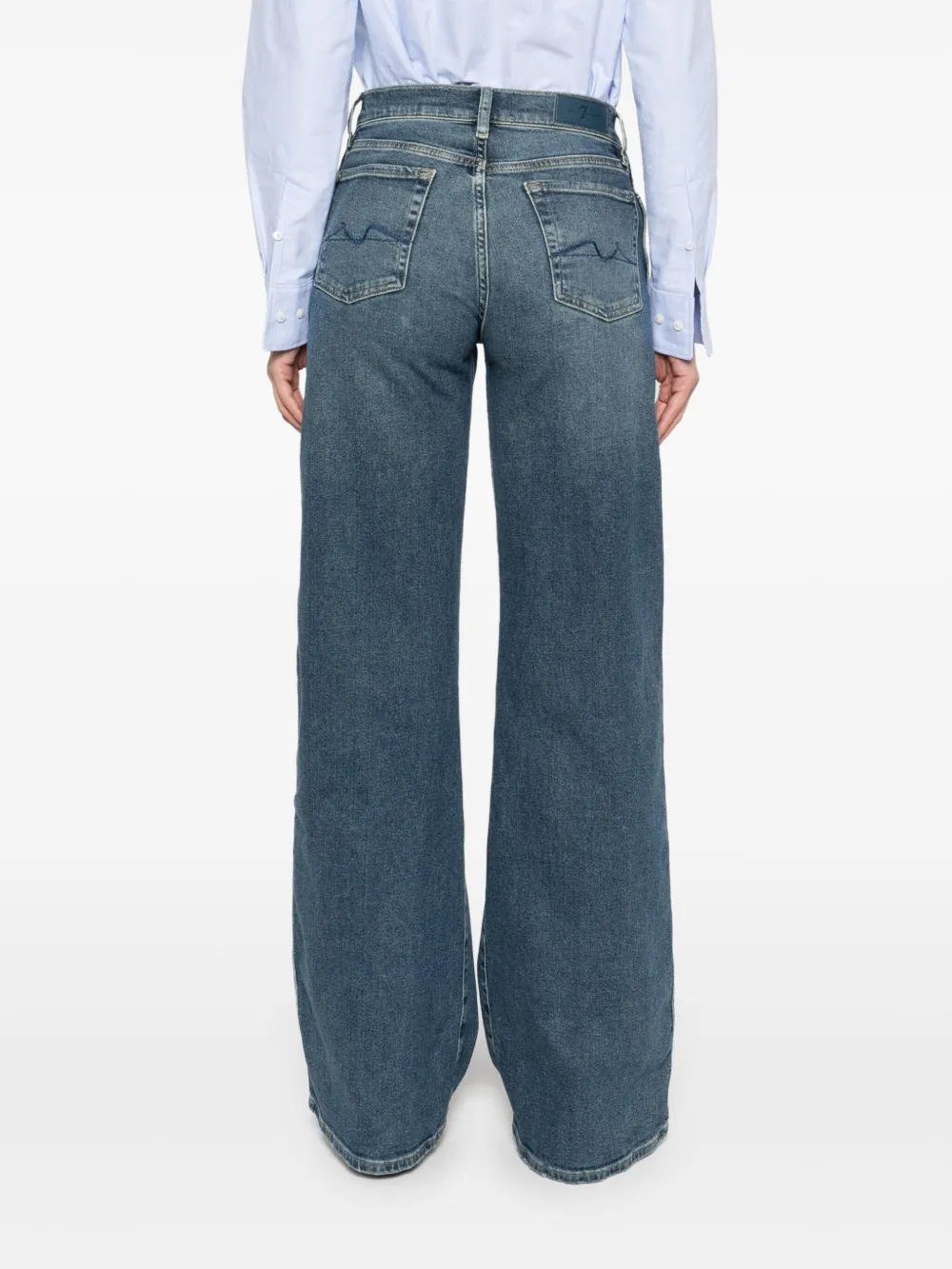 7 For All Mankind Lotta Flared Denim Jeans In Blue