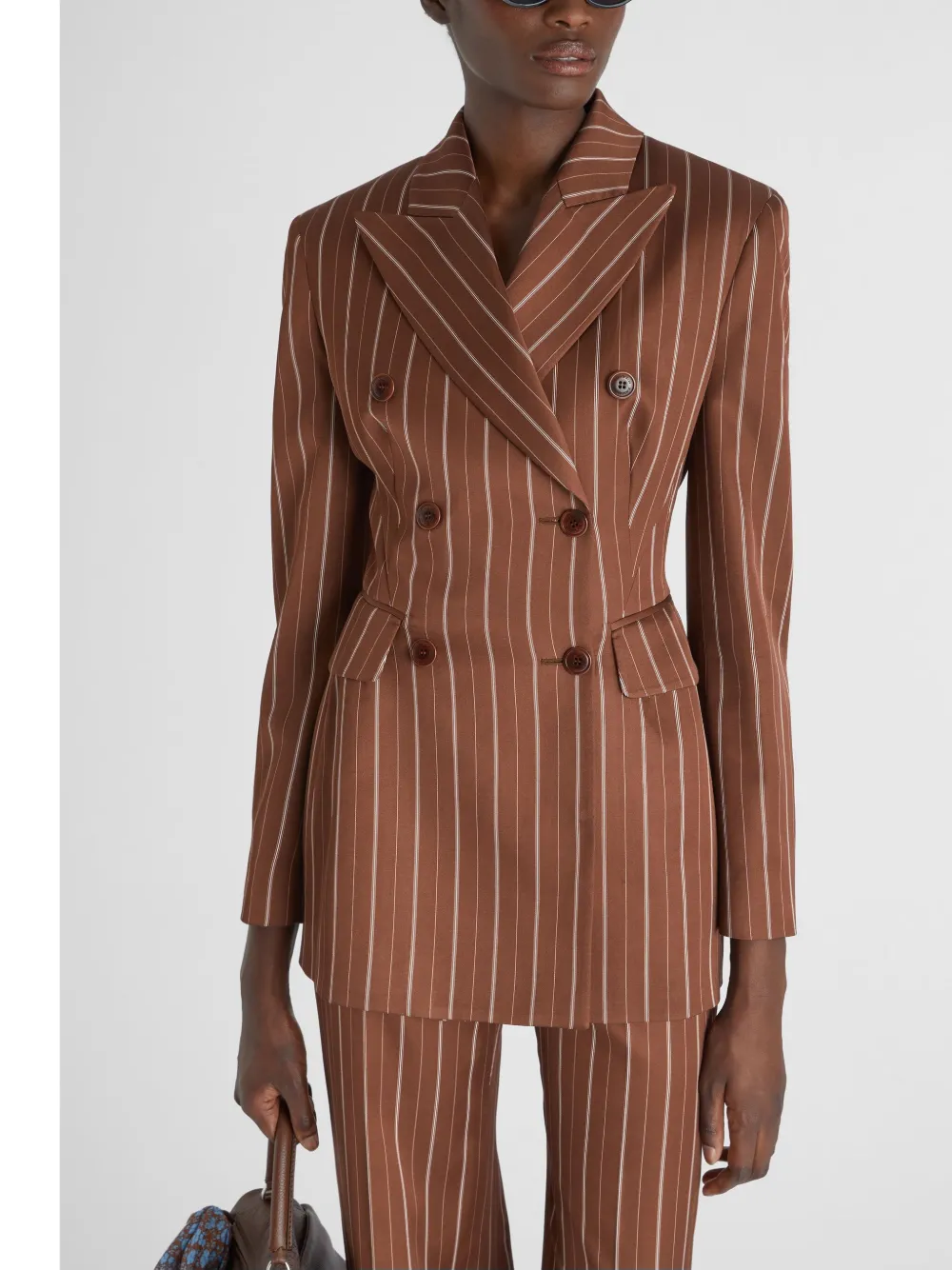 Ermanno Scervino Blazer met krijtstreep Bruin