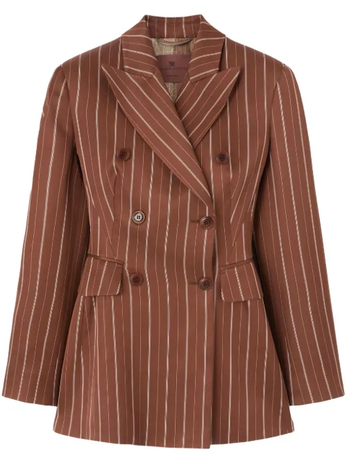 Blazer croisé à fines rayures - Ermanno Scervino - Modalova