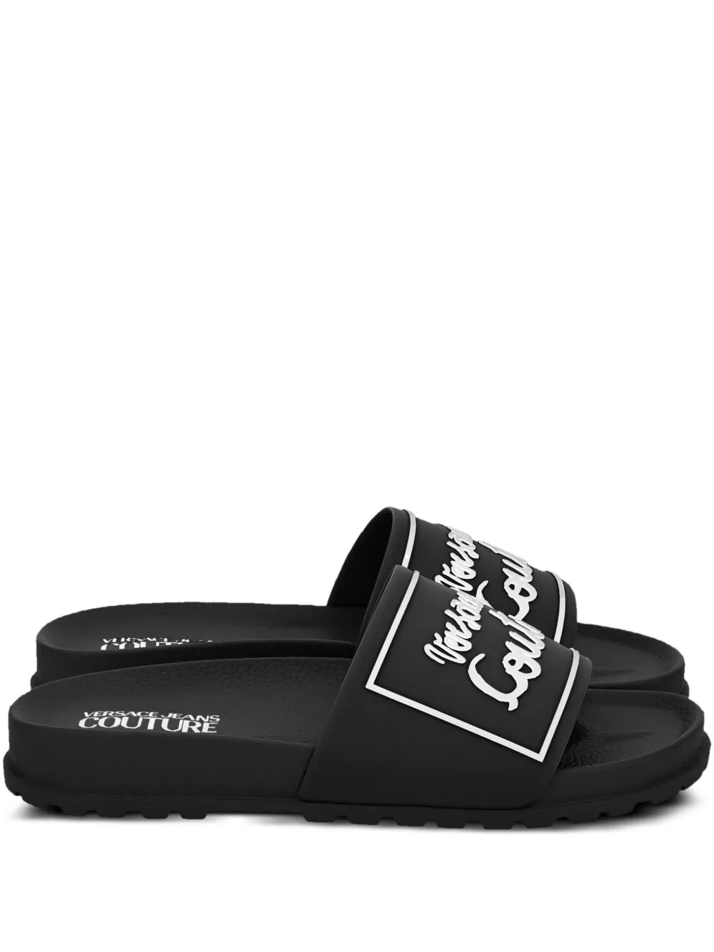 Versace Jeans Couture logo-embellished slides Black