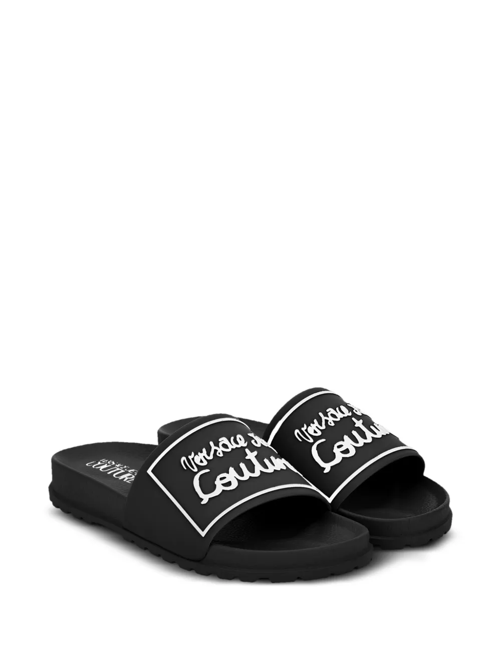 Versace Jeans Couture logo-embellished slides Black