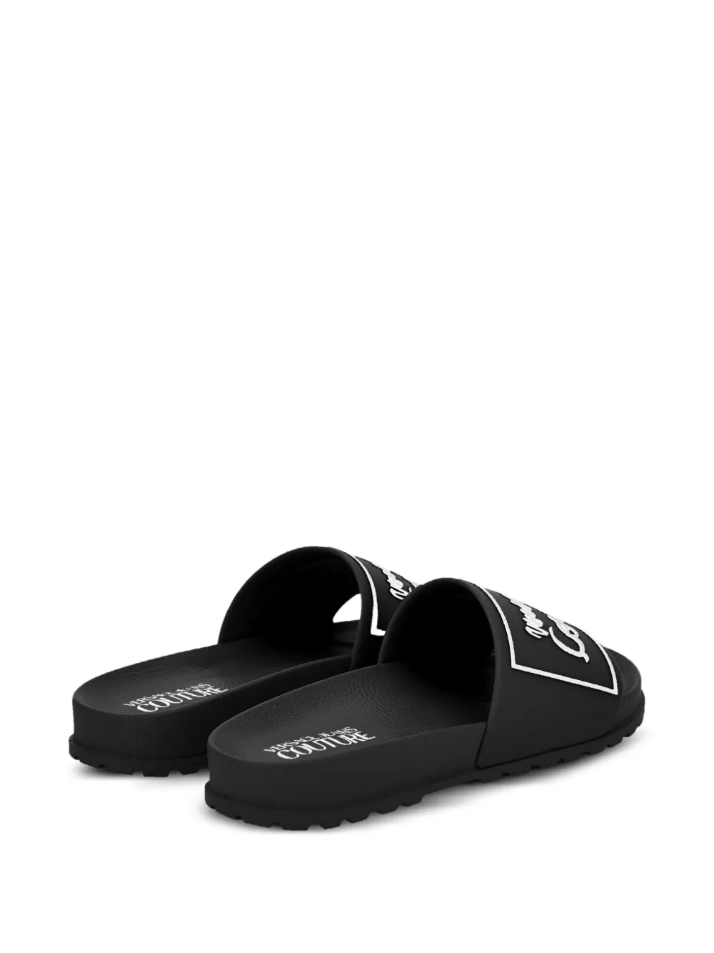 Versace Jeans Couture logo-embellished slides Black