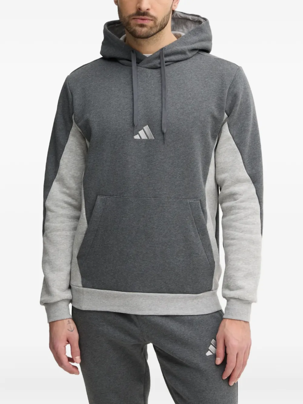 adidas Trainingspak met colourblocking en capuchon DGREYH DARCK GREY