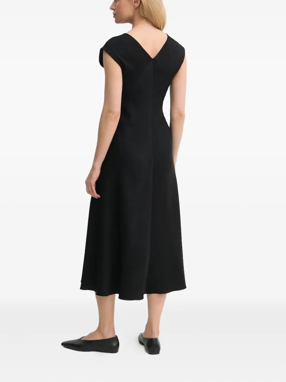 A.L.C. Midi-jurk met knoopdetail - Zwart