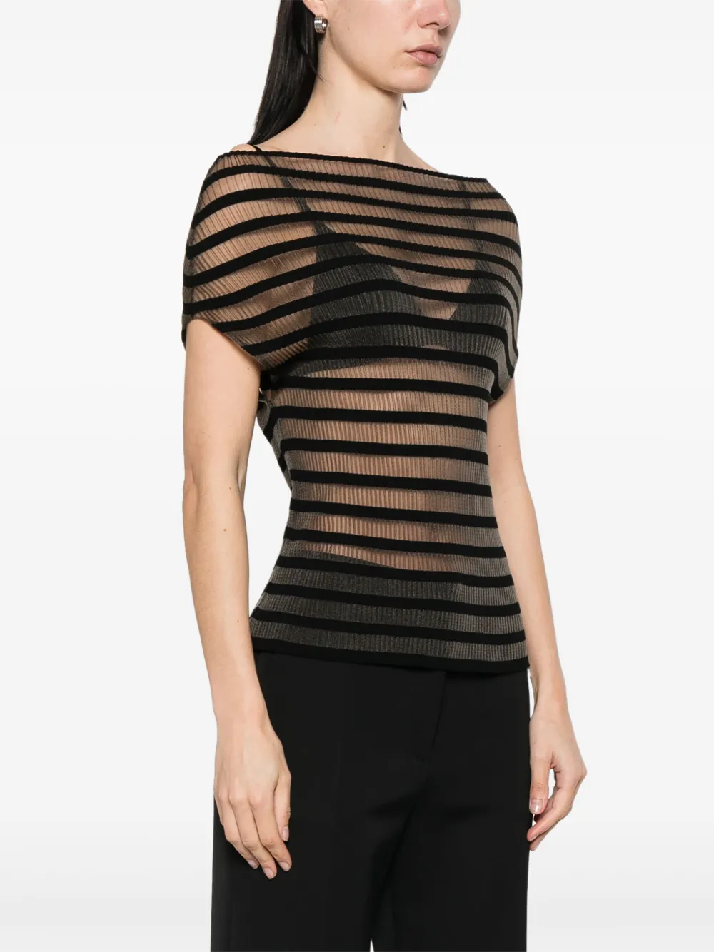 Jean Paul Gaultier Gestreepte top Zwart