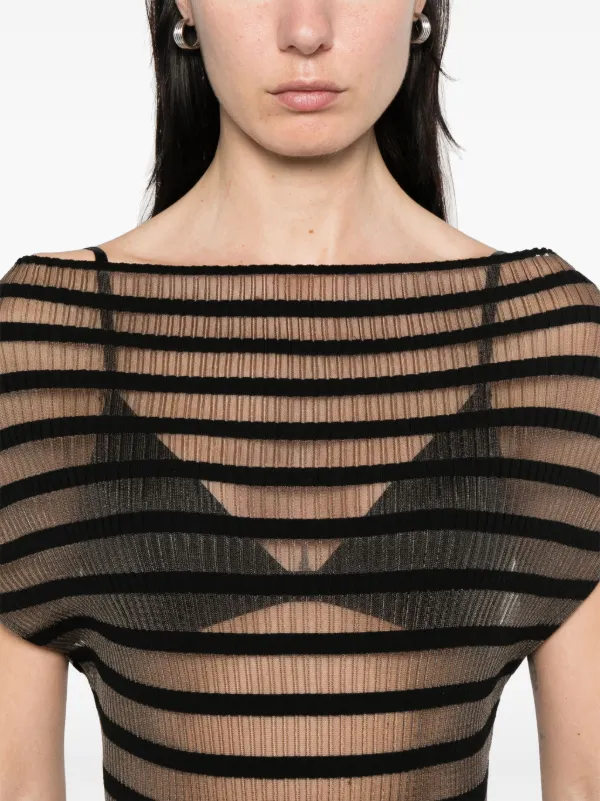 Jean Paul Gaultier　ストライプトップス Jean Paul Gaultier Lurex striped top Jean Paul Gaultier