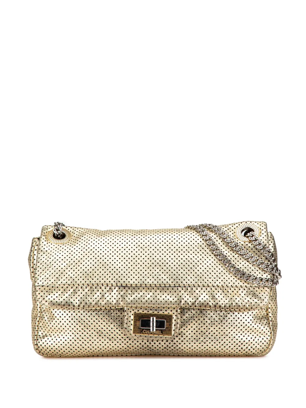CHANEL Pre-Owned 2008-2009 Medium Perforated Calfskin Reissue Drill Flap shoulder bag | Gold | Image 1
