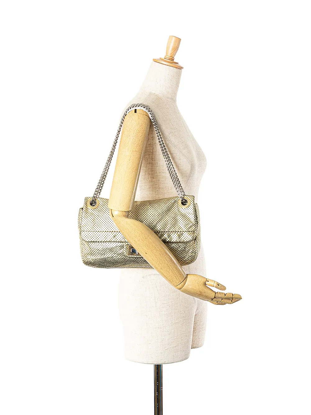 CHANEL Pre-Owned 2008-2009 Medium Perforated Calfskin Reissue Drill Flap shoulder bag - Goud