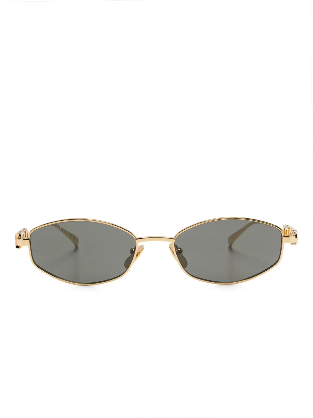 Gucci Eyewear Zonnebril met ovalen montuur Goud