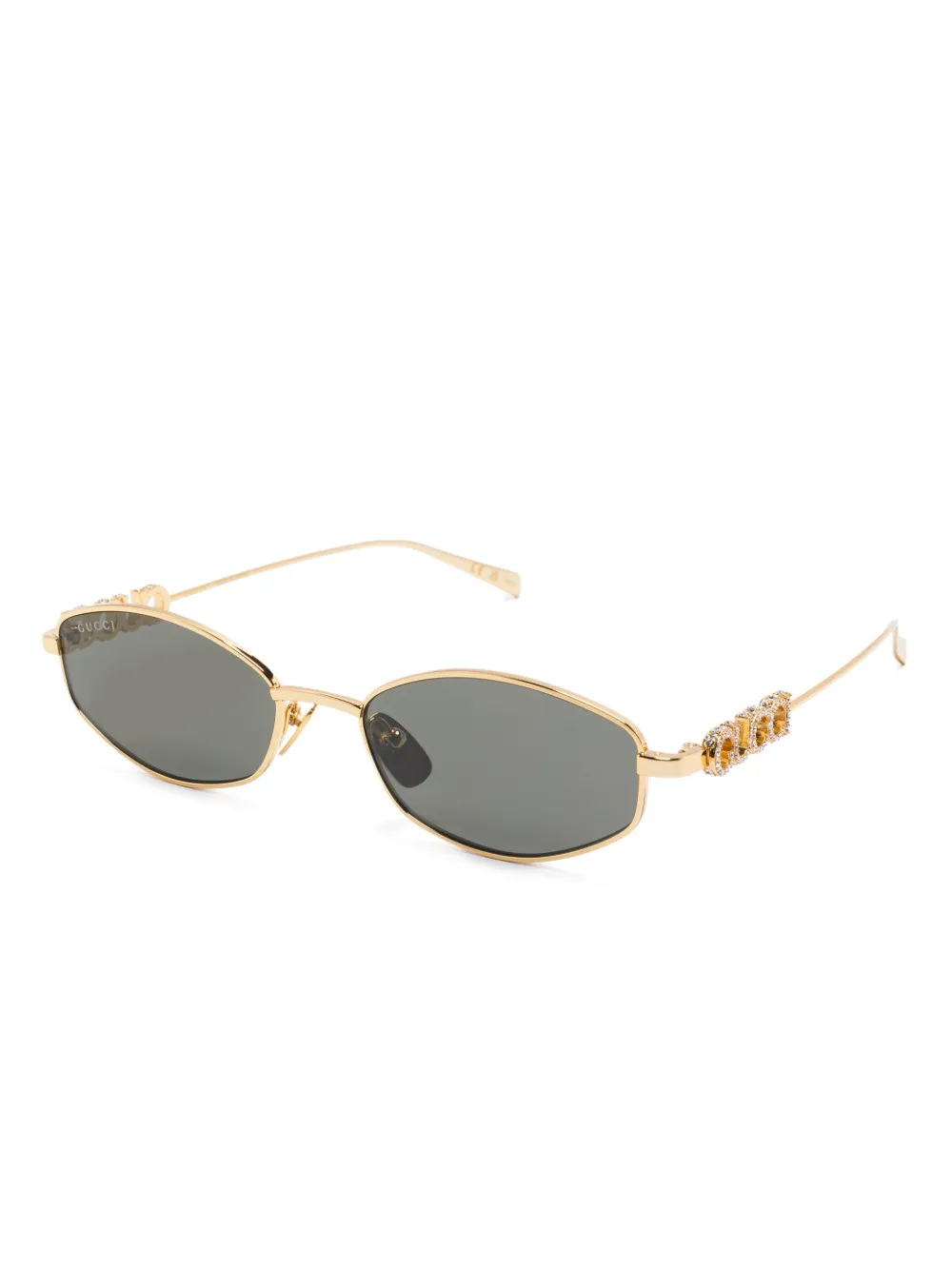 Gucci Eyewear Zonnebril met ovalen montuur - Goud