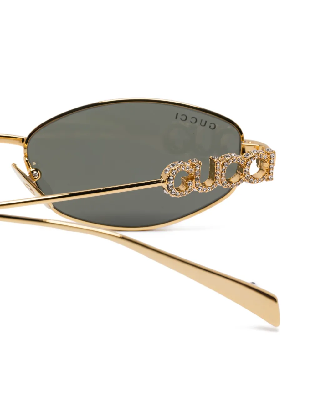 Gucci Eyewear Zonnebril met ovalen montuur Goud