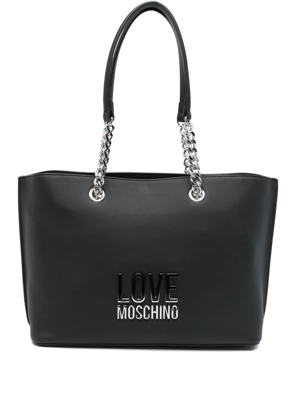 Love Moschino ロゴプレート ハンドバッグ - ブラック Love Moschino ロゴプレート ハンドバッグ - ブラック