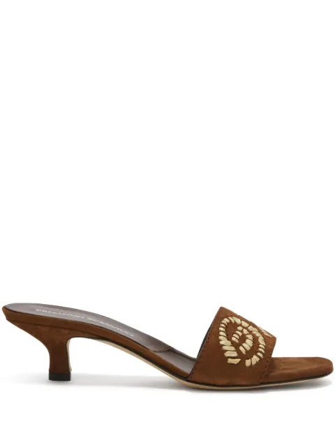Ermanno Scervino mules con bordado floral y tacón 40mm