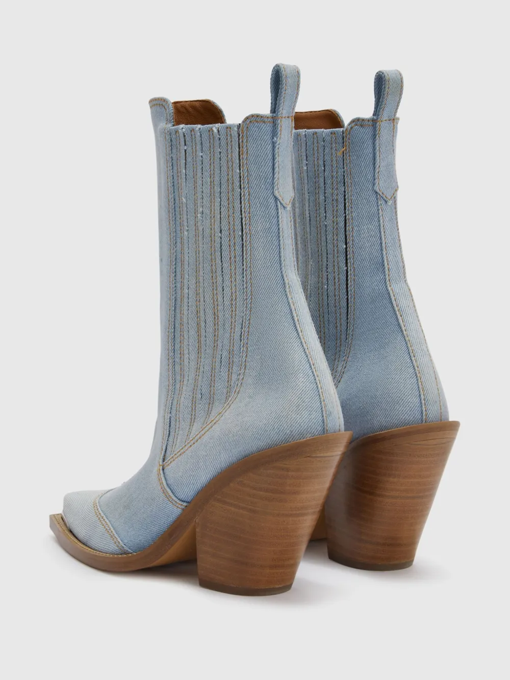 Ermanno Scervino 9.5mm Texan Ankle Boots In Blue
