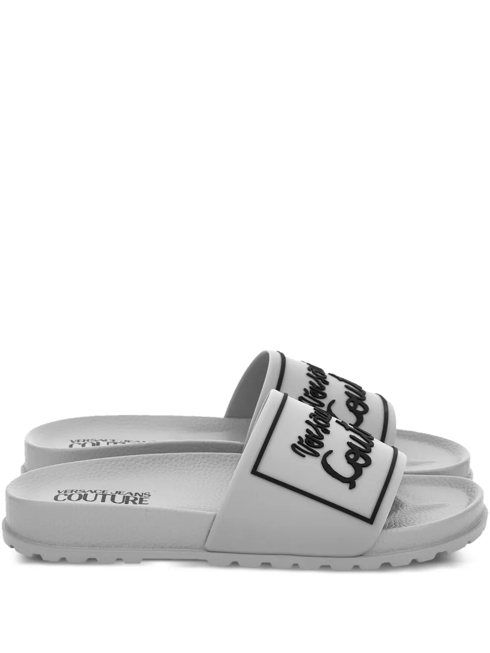 Versace Jeans Couture ridged-sole slides White