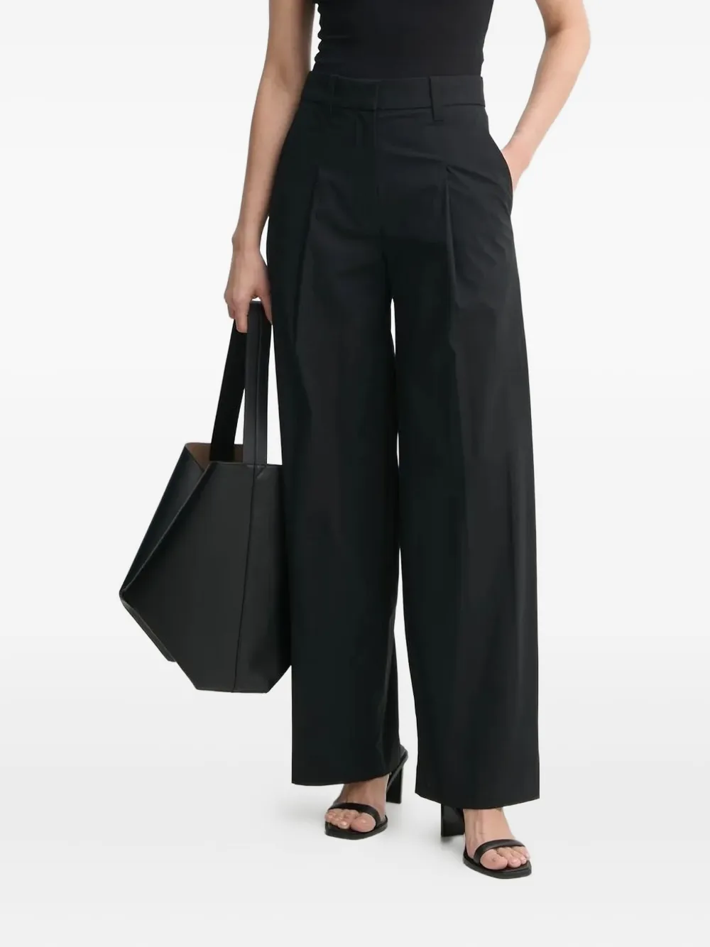 A.L.C. pleated wide-leg trousers | Black | Image 1